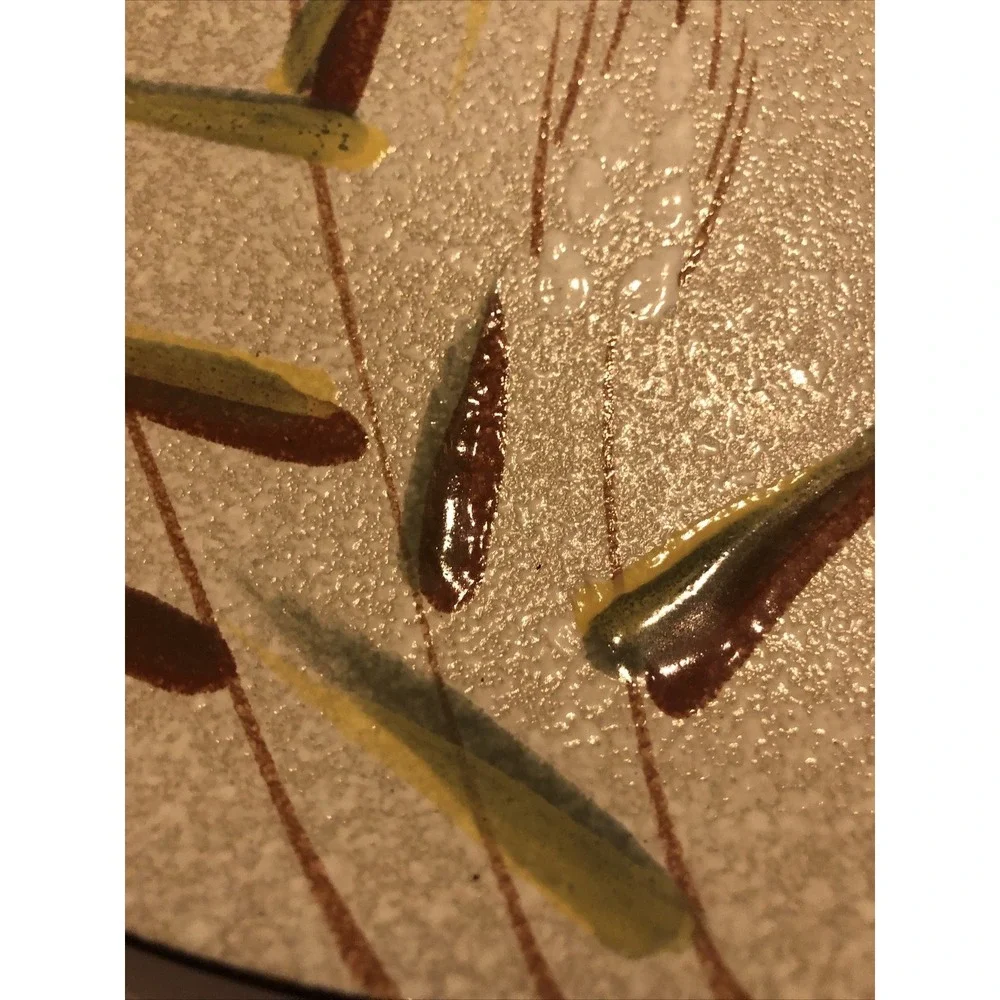 Ucagco Platter Stoneware Wild Rice Design  Made In Japan  12